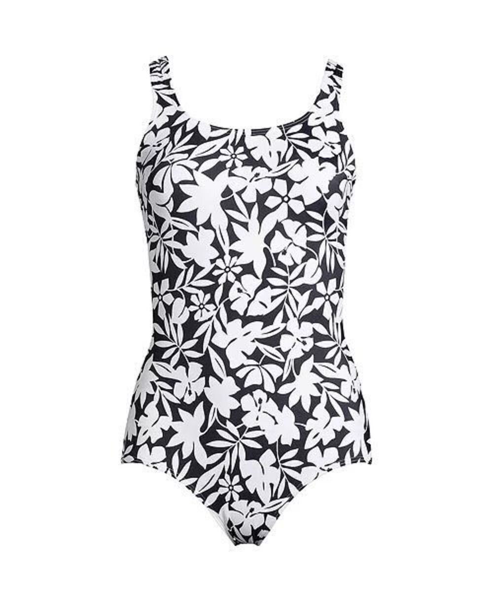 Lands’ End Women's Chlorine Resistant Soft Cup Tugless Sporty One Piece Swimsuit